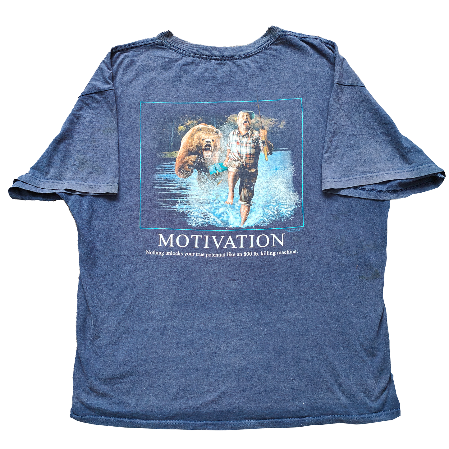 Vintage Fishing Motivation T Shirt - LARGE
