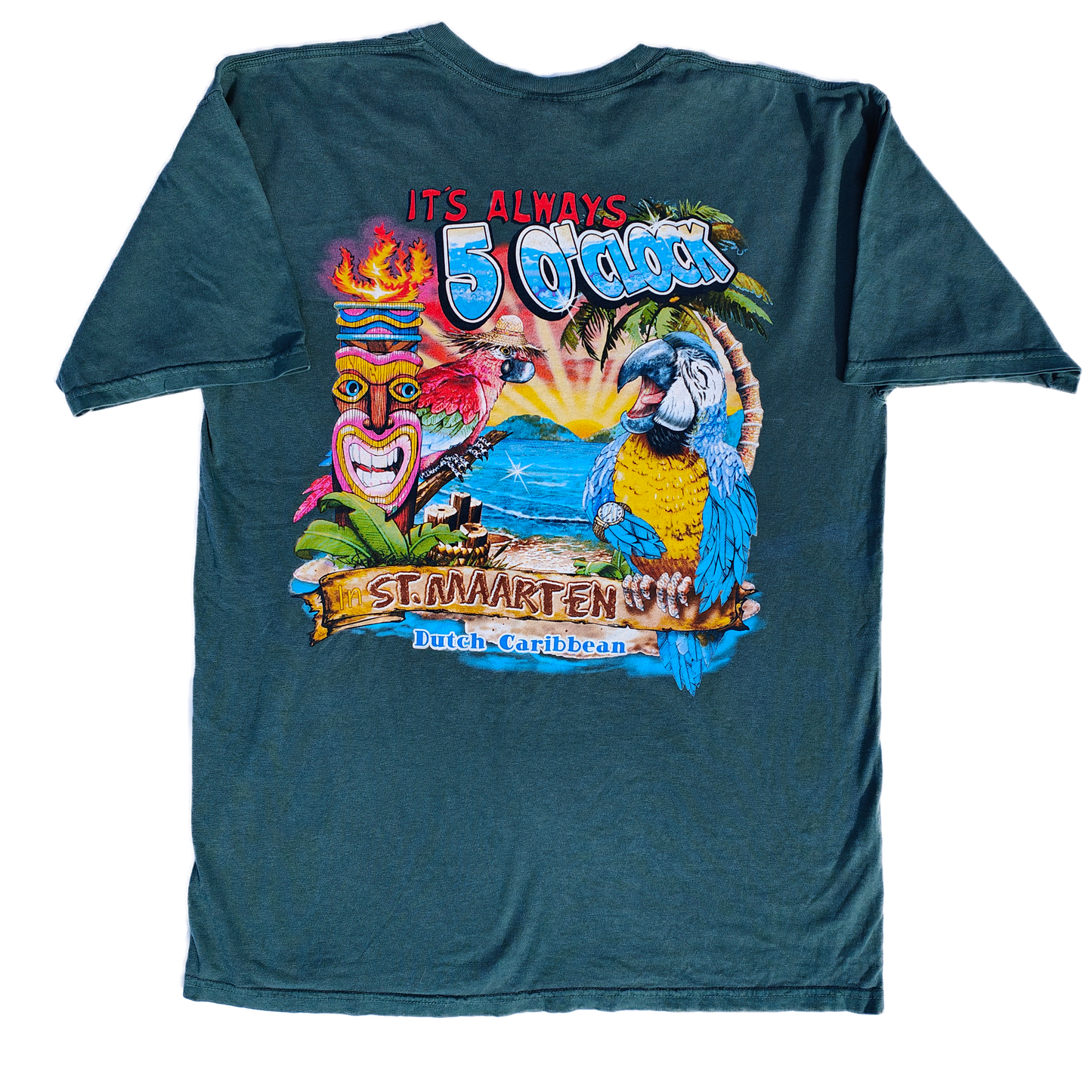 Vintage Dutch Caribbean Parrot T Shirt - LARGE